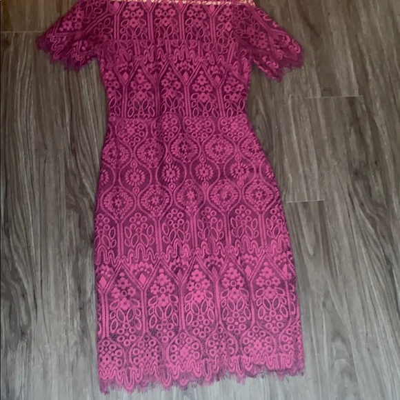Lulus Raspberry Lace Cocktail Dress - Picture 3 of 7